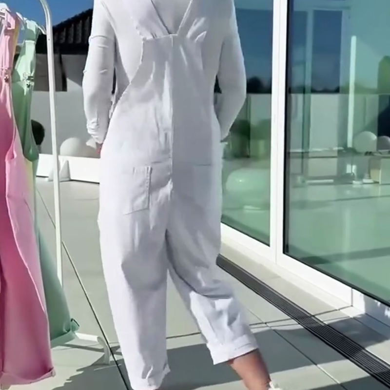 👗Sweet and casual essential! Adjustable shoulder strap solid color women's jumpsuit✨