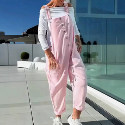 👗Sweet and casual essential! Adjustable shoulder strap solid color women's jumpsuit✨
