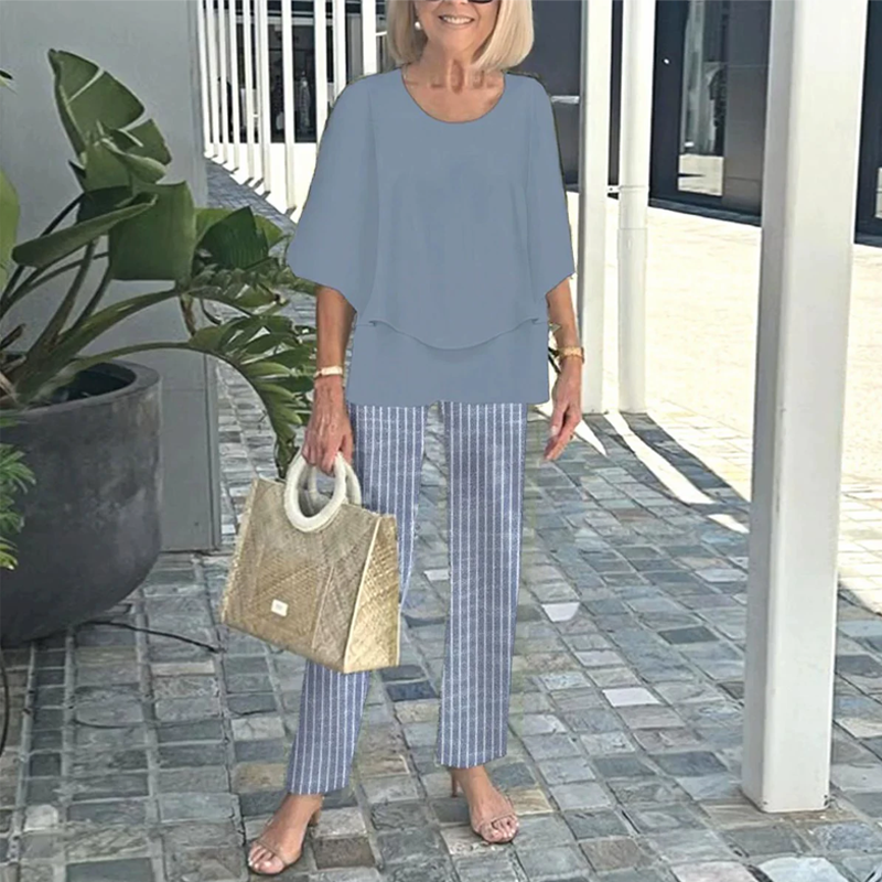 🔥LAST DAY SALE - 49% OFF🔥Women’s Printed Pants and Crew Neck Top Set