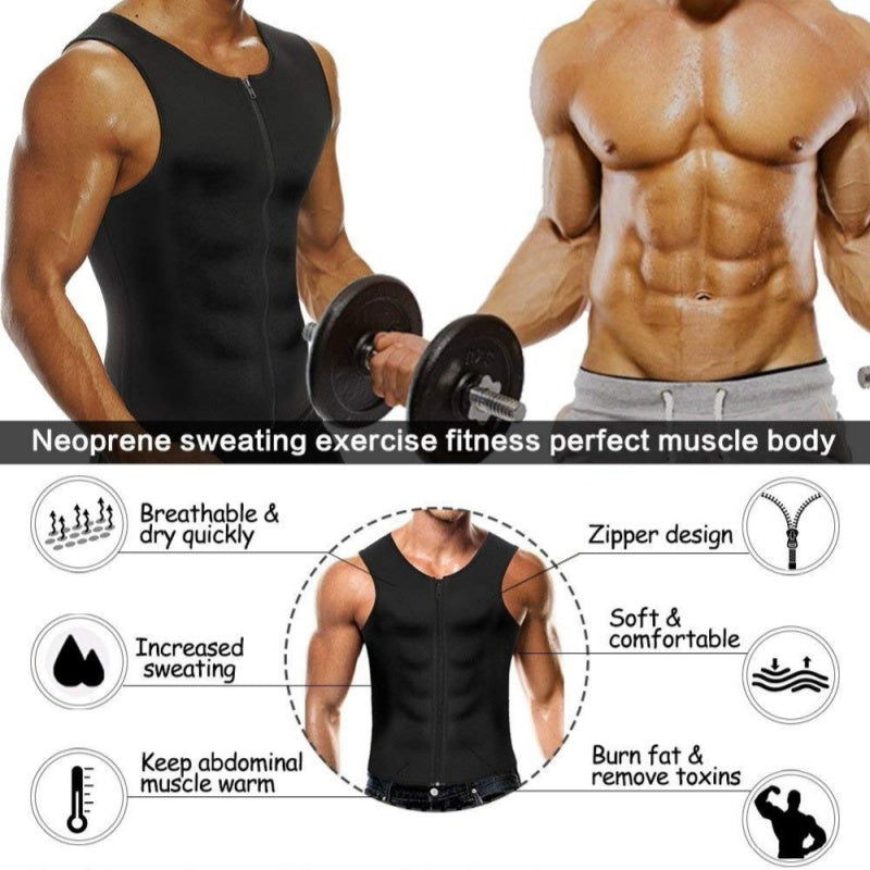 💥Men's Workout Zipper Body Shaper Tank Top