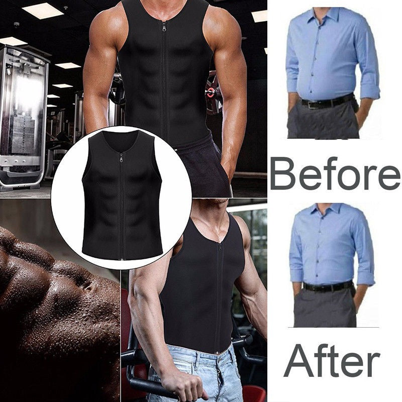 💥Men's Workout Zipper Body Shaper Tank Top