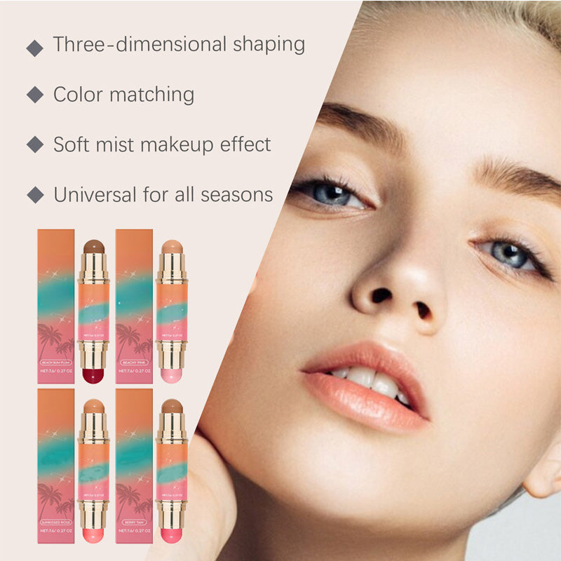 Portable Lightweight Matte Contour & Blush Dual-Ended Stick