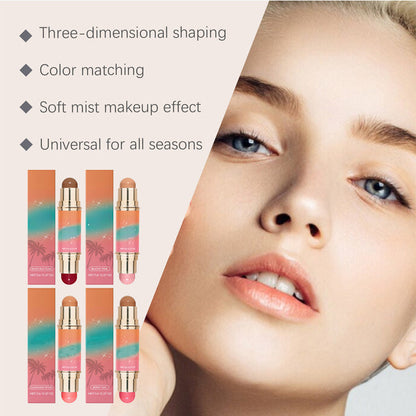 Portable Lightweight Matte Contour & Blush Dual-Ended Stick