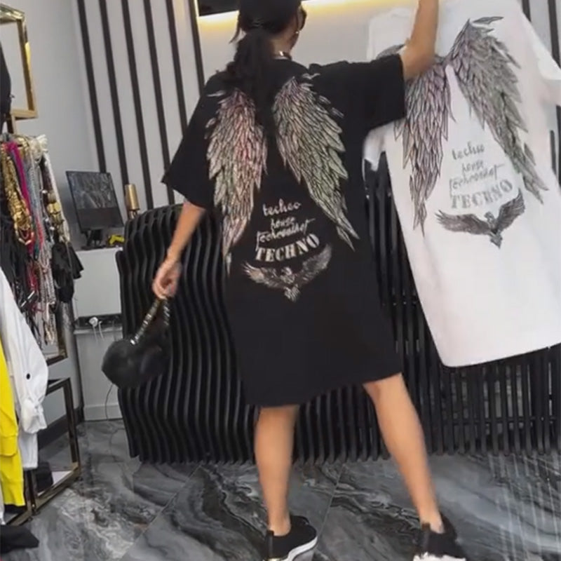 Women’s Oversized Glitter T-Shirt Dress