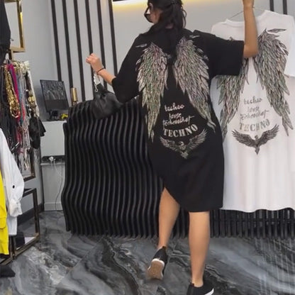 Women’s Oversized Glitter T-Shirt Dress