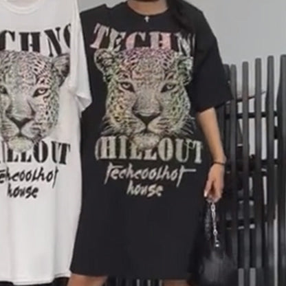 Women’s Oversized Glitter T-Shirt Dress