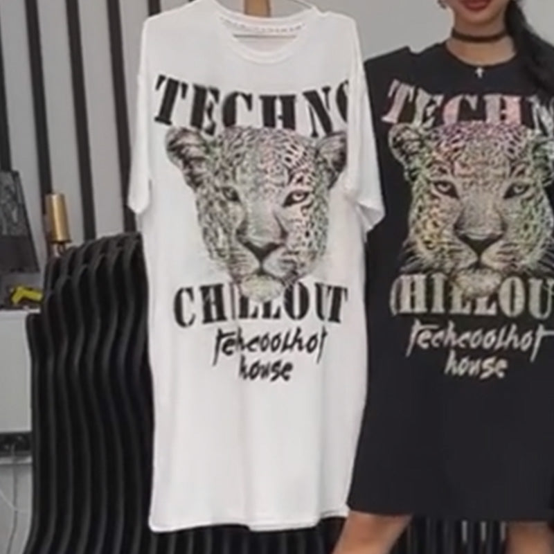 Women’s Oversized Glitter T-Shirt Dress