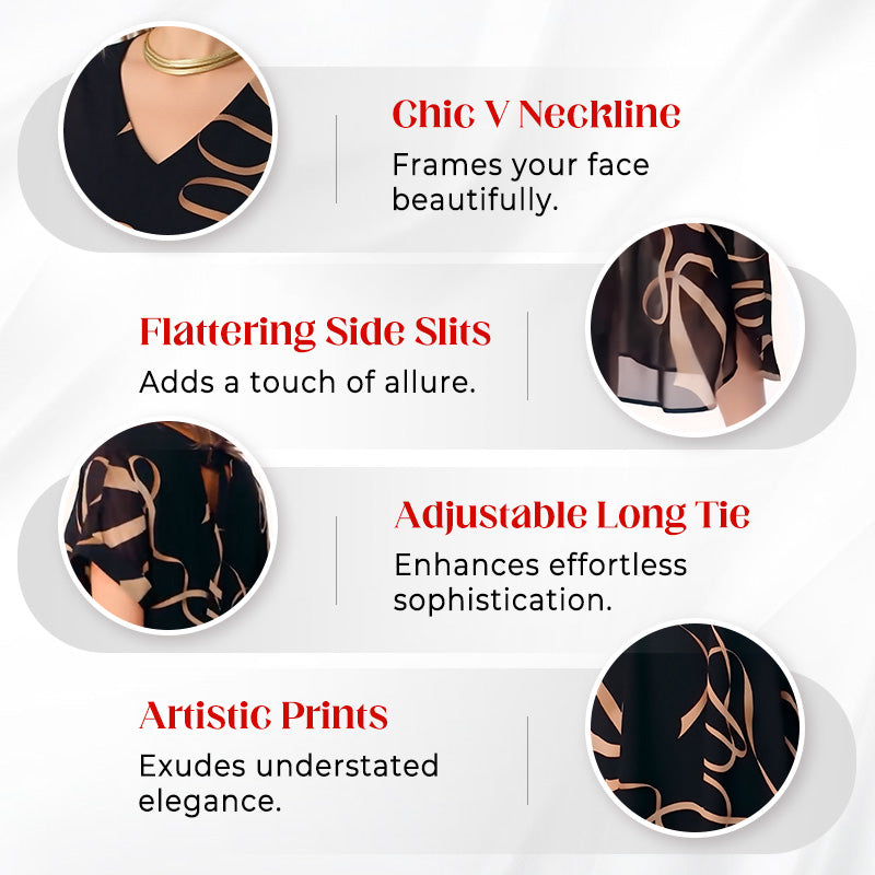 💥Special Sale 49% OFF💝✨Flowy V-Neck Printed Long Dress