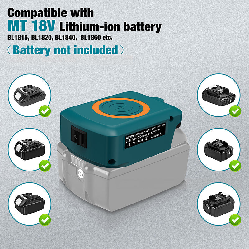 Wireless Charger Power Inverter for 18V Batteries
