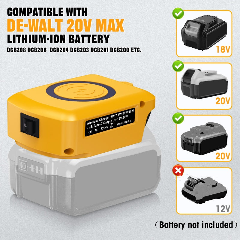 Wireless Charger Power Inverter for 18V Batteries