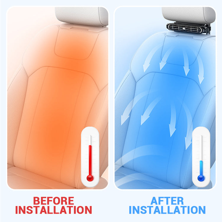 ❄️Car Seat Fan – Dual Turbine & USB Powered – Portable Air Cooler for Summer
