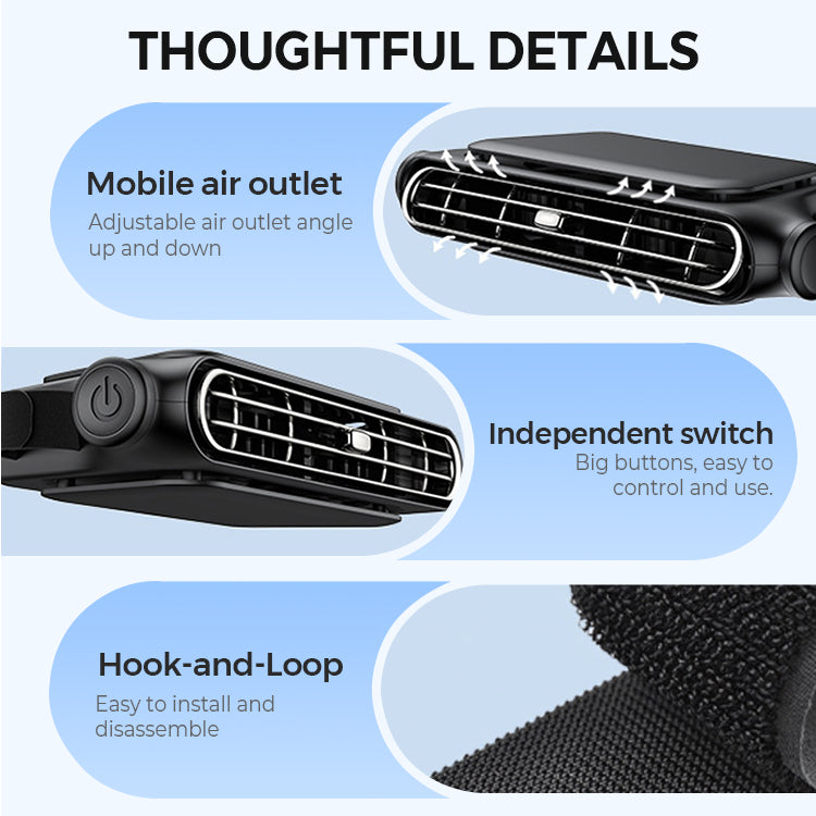 ❄️Car Seat Fan – Dual Turbine & USB Powered – Portable Air Cooler for Summer