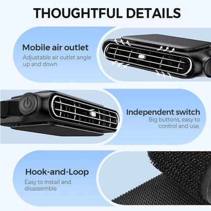 ❄️Car Seat Fan – Dual Turbine & USB Powered – Portable Air Cooler for Summer
