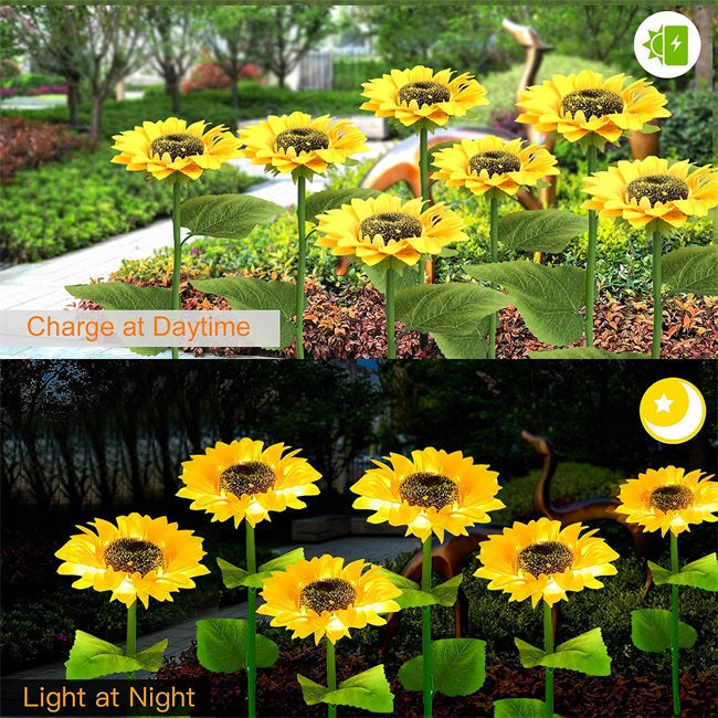 ☀️Sunflower Solar Lights – Auto On/Off, 14H Glow, IP65 Waterproof