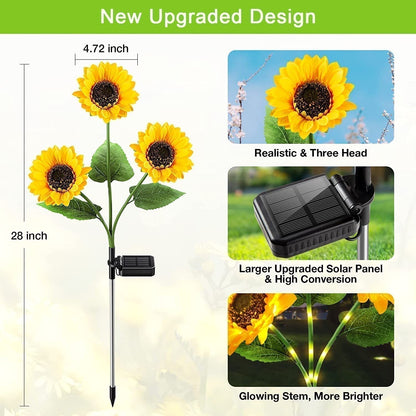 ☀️Sunflower Solar Lights – Auto On/Off, 14H Glow, IP65 Waterproof