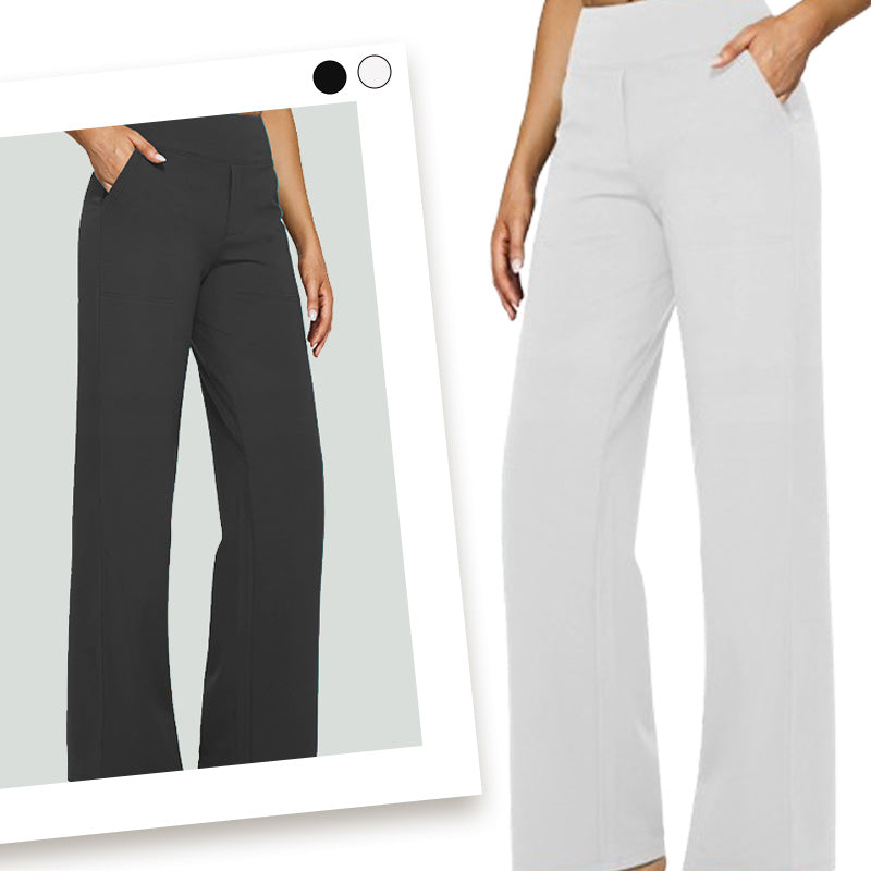 Women's high-waisted stretch yoga pants in a solid color