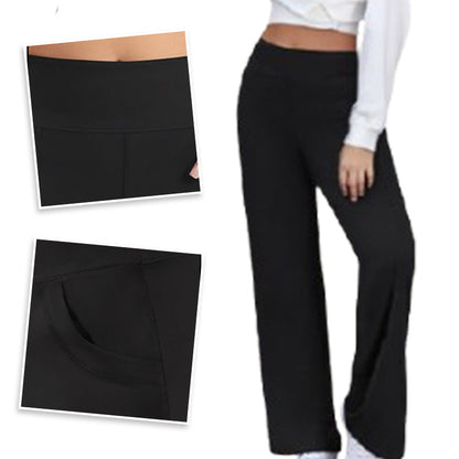 Women's high-waisted stretch yoga pants in a solid color