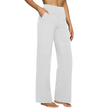 Women's high-waisted stretch yoga pants in a solid color