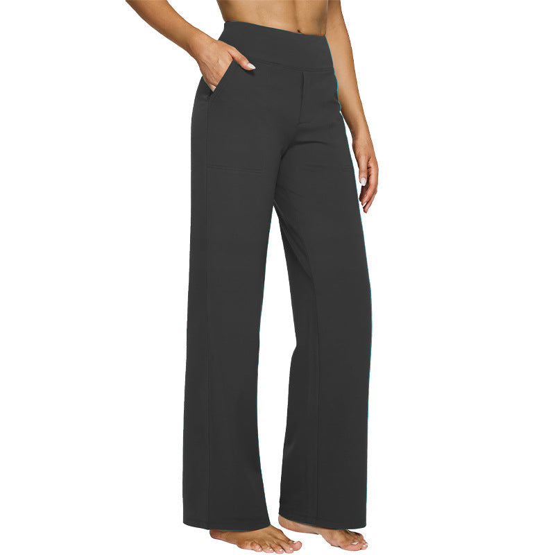 Women's high-waisted stretch yoga pants in a solid color
