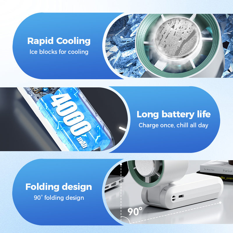 ❄️Handheld Portable Fan with Ice Cooler