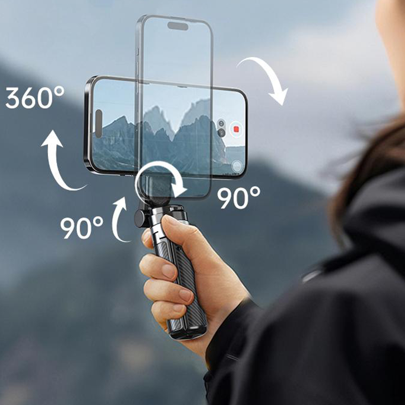✨4-in-1 Multifunctional magnetic selfie stick with 360° rotation
