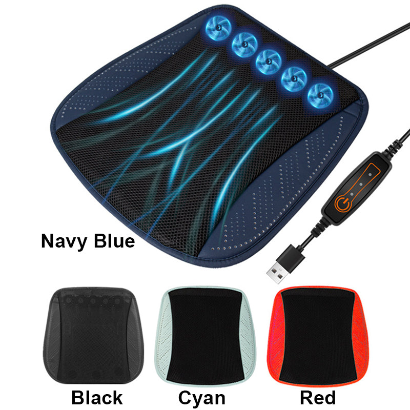 Ventilated Breathable Cooling Car Seat Cushion with USB Port