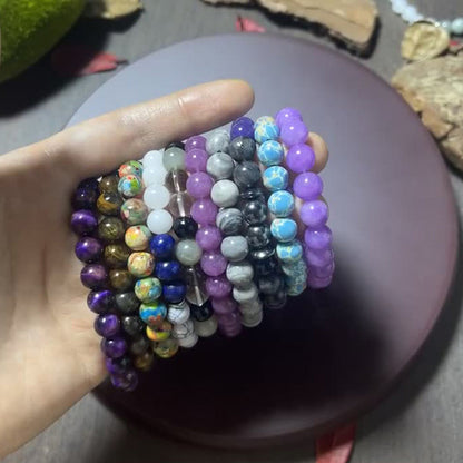 📿Natural Stone Bead Bracelet – Elegant