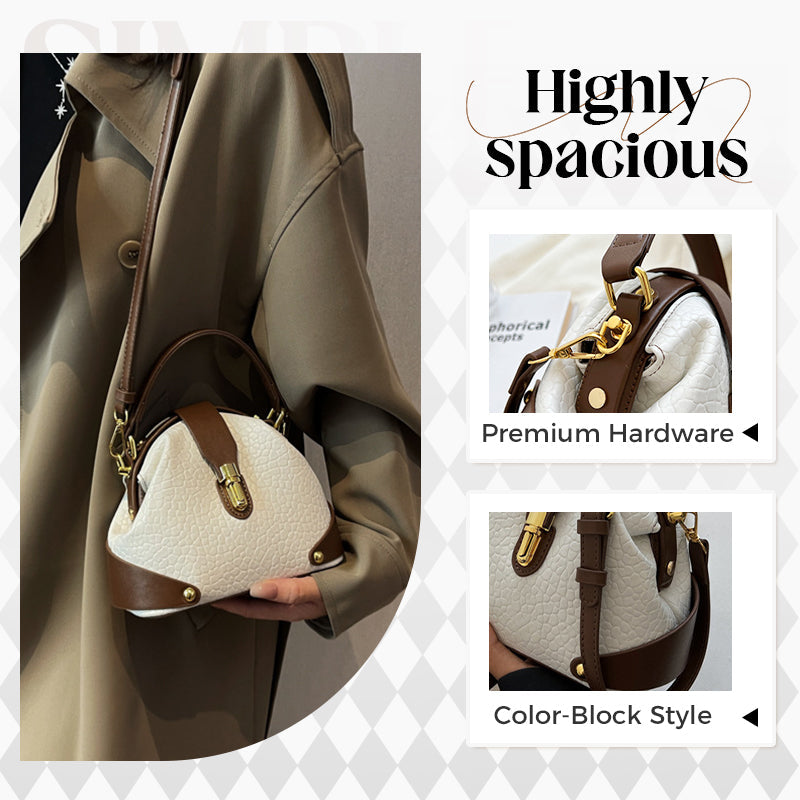 👜50% OFF! 🧳Color-Blocked Bag – Stylish, Metal Hardware, Multi-Way