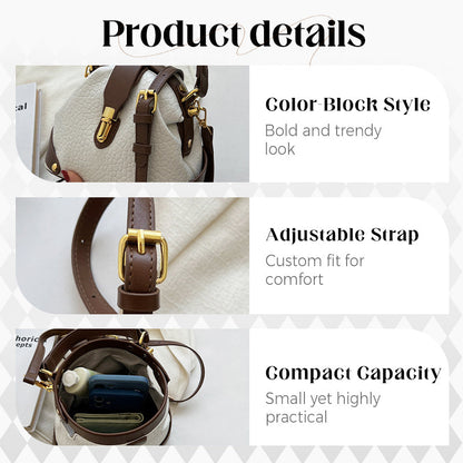 👜50% OFF! 🧳Color-Blocked Bag – Stylish, Metal Hardware, Multi-Way
