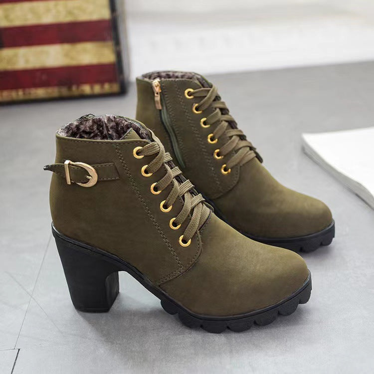 Women's Sole Chunky Heel Boots