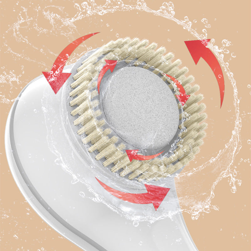 Long-handled electric exfoliating bath brush
