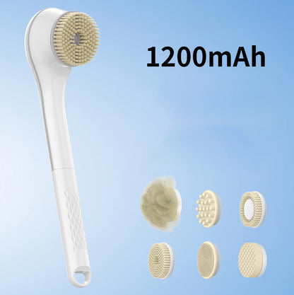 Long-handled electric exfoliating bath brush