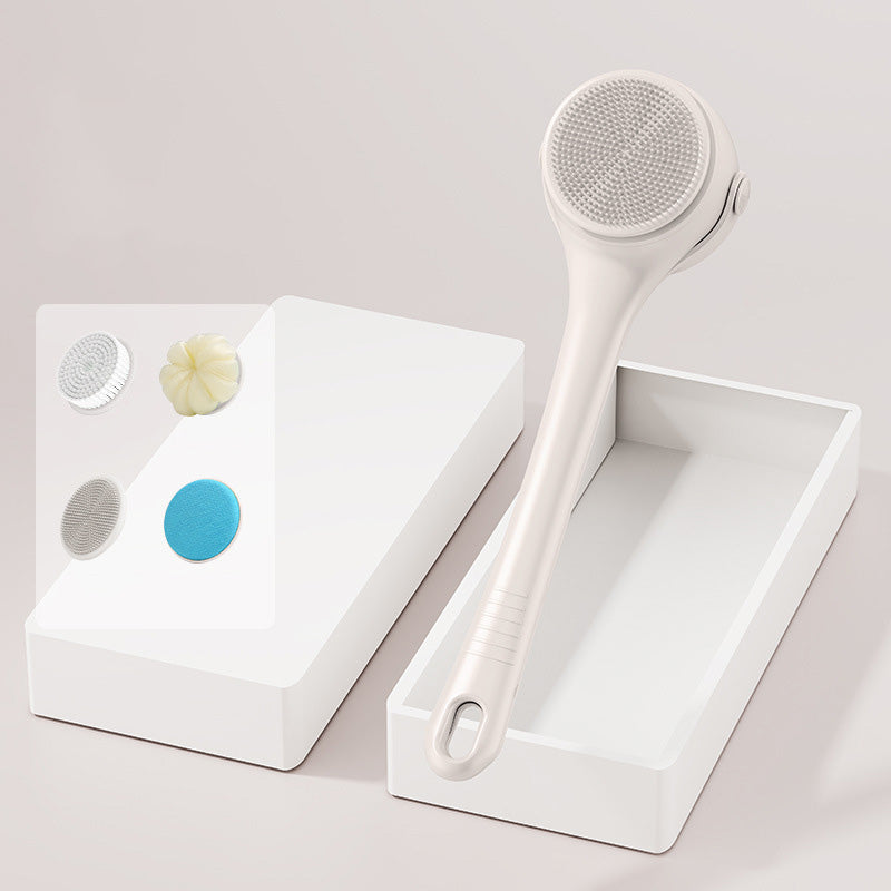Long-handled electric exfoliating bath brush