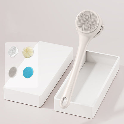 Long-handled electric exfoliating bath brush