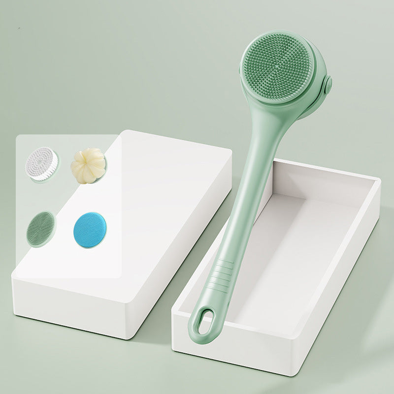 Long-handled electric exfoliating bath brush