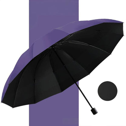 ☔ 12-Rib Windproof Umbrella - Large Coverage & Compact Fold, Durable Frame for Heavy Rain & Wind 📦✨