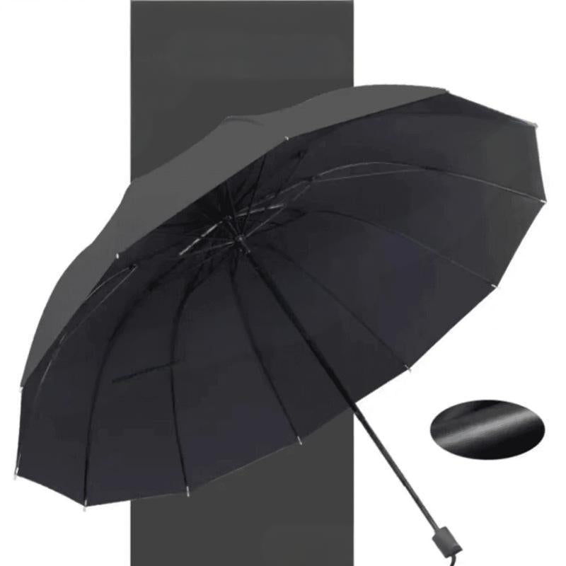 ☔ 12-Rib Windproof Umbrella - Large Coverage & Compact Fold, Durable Frame for Heavy Rain & Wind 📦✨