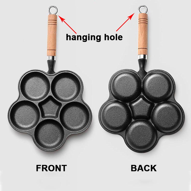 4-cup Cast Iron Non-stick Egg Frying Pan