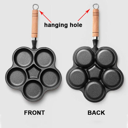 4-cup Cast Iron Non-stick Egg Frying Pan
