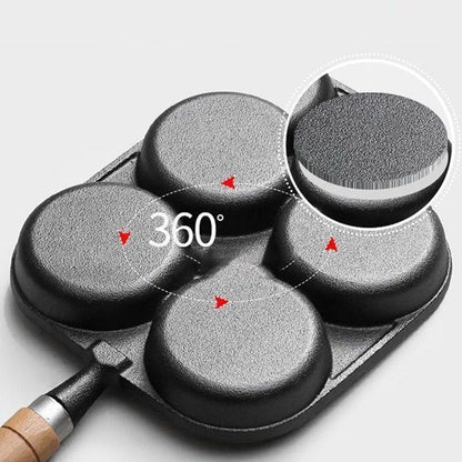 4-cup Cast Iron Non-stick Egg Frying Pan