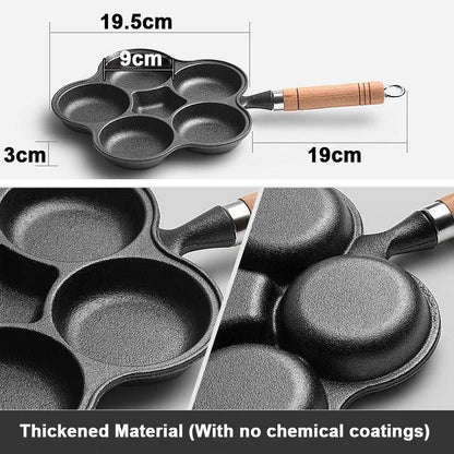 4-cup Cast Iron Non-stick Egg Frying Pan