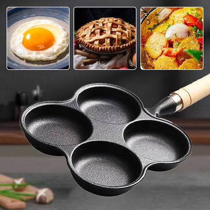 4-cup Cast Iron Non-stick Egg Frying Pan