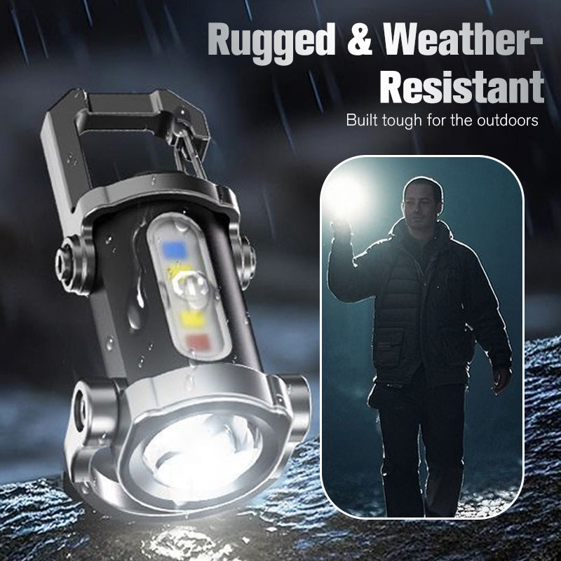 USB-C Rechargeable Keychain Flashlight | 500 Lumens EDC Mini Light, IPX6 Waterproof