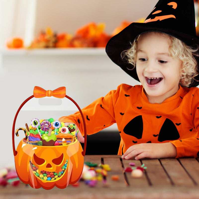 🎃Halloween Plastic Goodie Bags, Trick or Treat Candy Bags, Cauldron, Skeleton, Black Cat, Skull, Pumpkin Pattern Treat Bags, Halloween Party Favor Snack Storage Bags for Classroom, Birthday, Students, Teachers, Neighbors