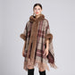 🔥✨Christmas Offer: 50% Off-Faux rabbit fur collar hooded cape