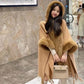 🔥✨Christmas Offer: 50% Off-Faux rabbit fur collar hooded cape