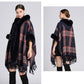 🔥✨Christmas Offer: 50% Off-Faux rabbit fur collar hooded cape
