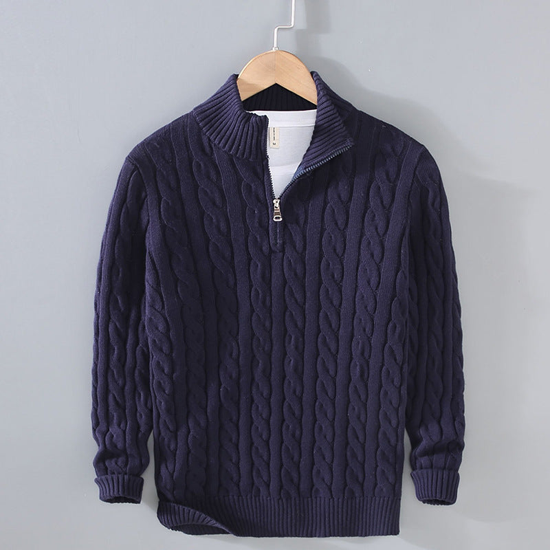 Men’s Quarter-Zip Mock Neck Sweater