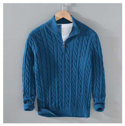 Men’s Quarter-Zip Mock Neck Sweater