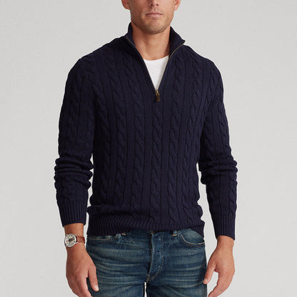 Men’s Quarter-Zip Mock Neck Sweater